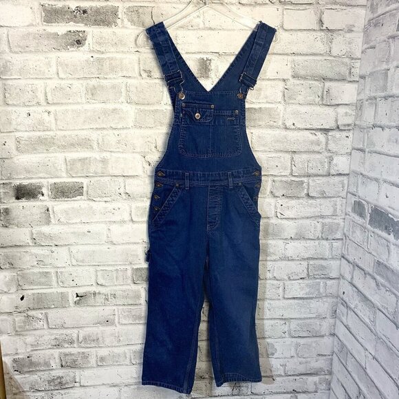 Vintage 90s Y2K Silver Jeans Denim Bib Overalls - Picture 1 of 16